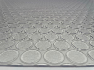 Low angle of clear Small Coin texture vinyl printable flooring